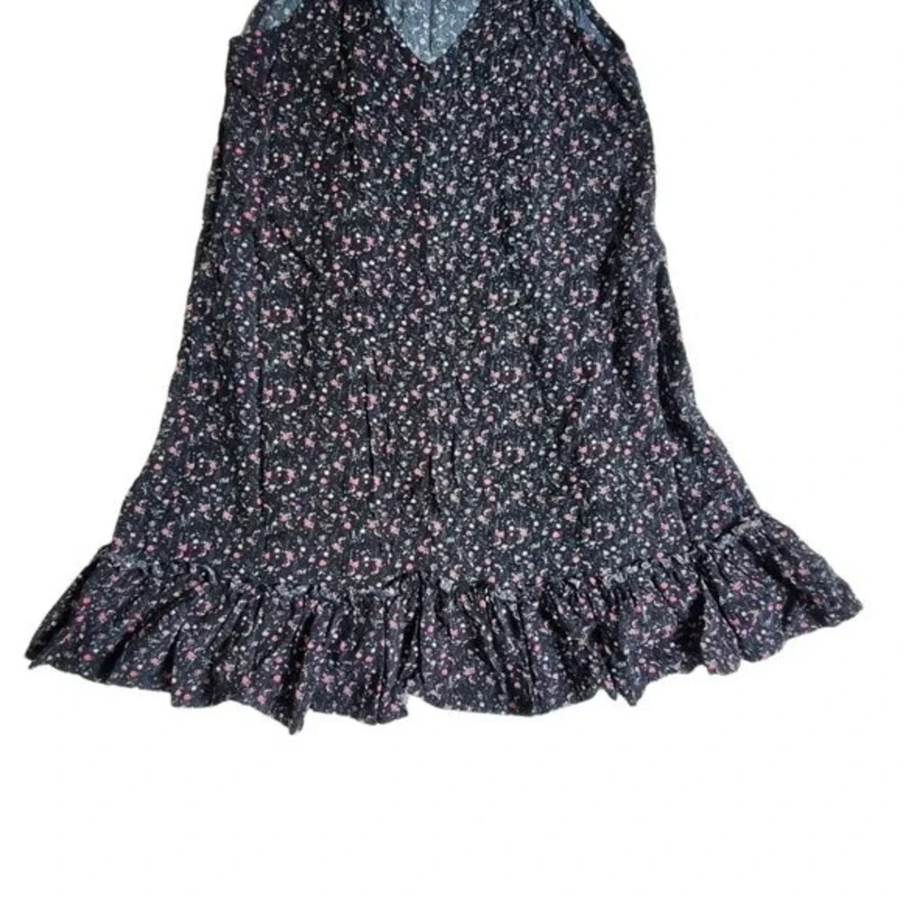 Art Class black pink green spaghetti strap floral print sundress sz XL